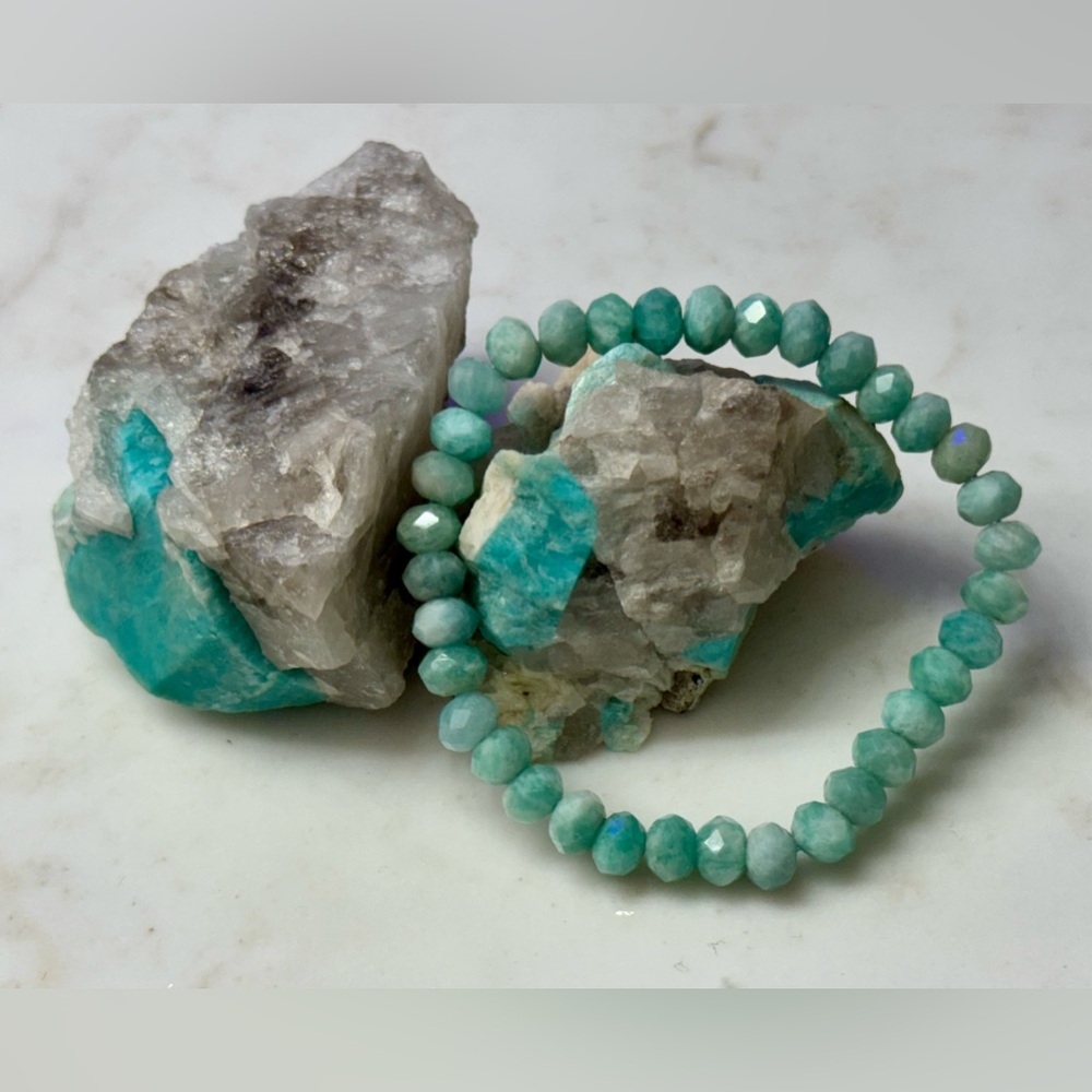 Faceted Amazonite Gemstone Bracelet
